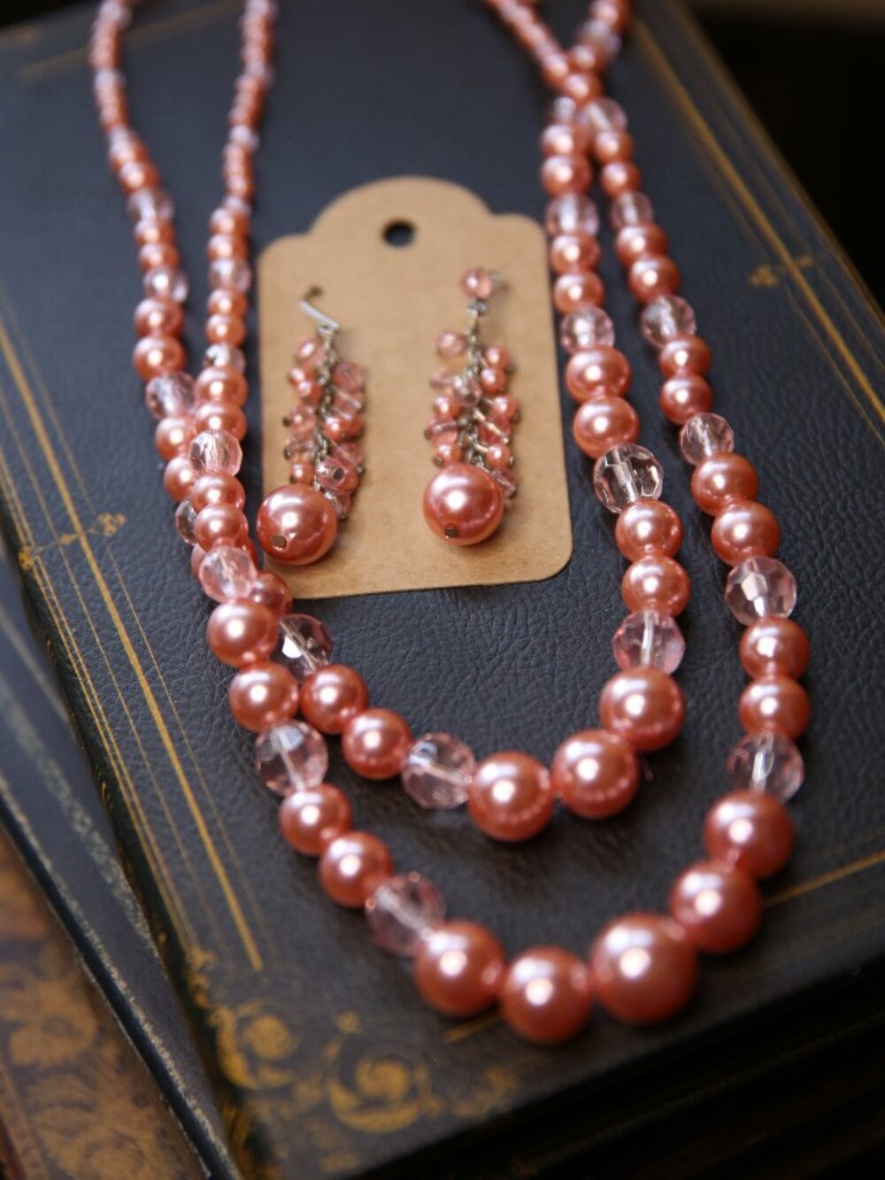 VJ Multi-Strand Faux Pearl Necklace and Earrings Set